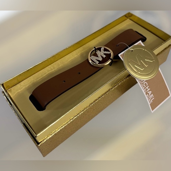 New MICHAEL KORS LUGGAGE  LOGO BELT Size L/XL - Picture 1 of 16